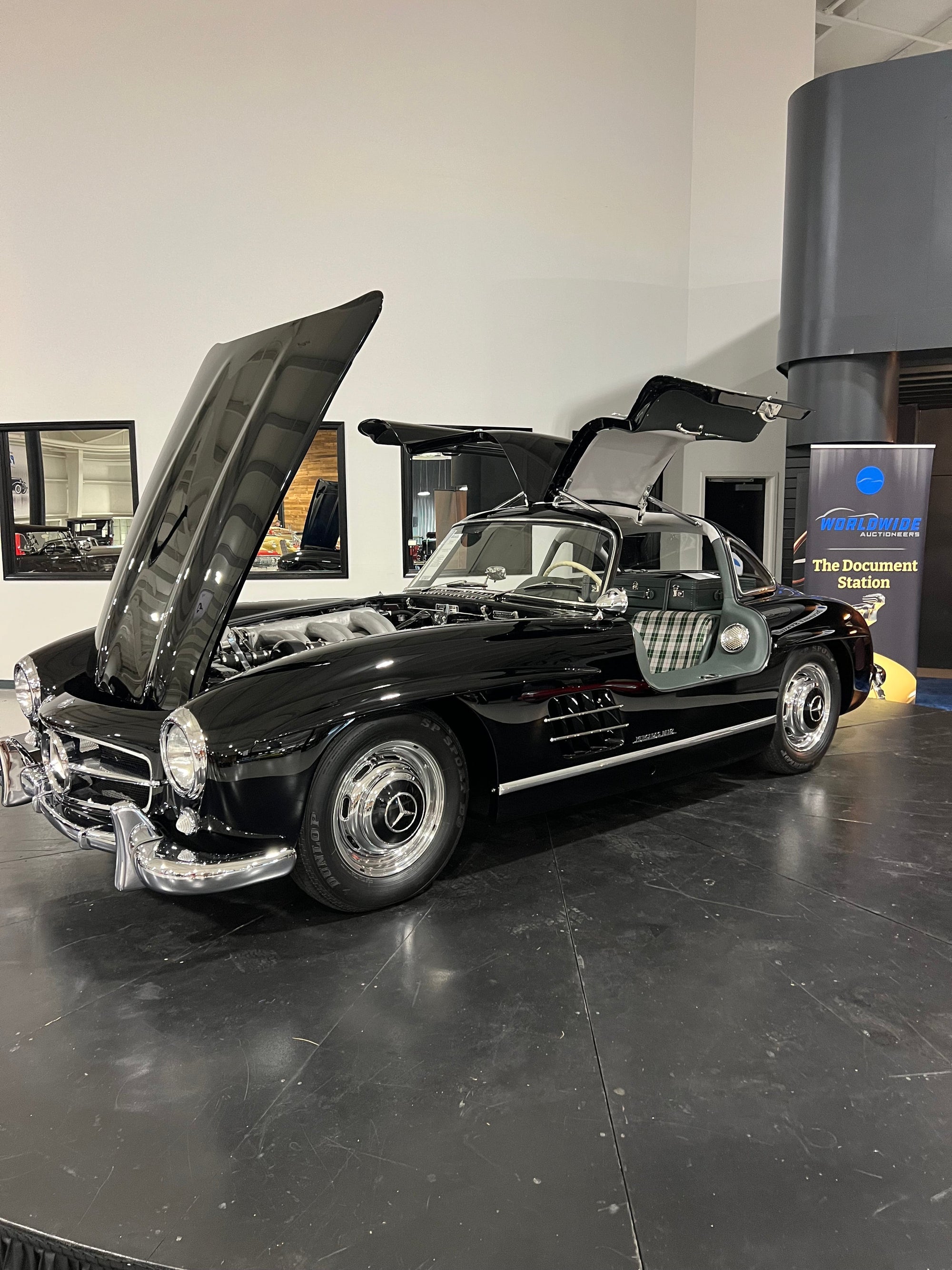 1955 Mercedese Benz 300SL Gullwing with both doors and the hood open